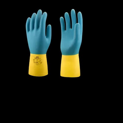 DPL CAPITOL II FLOCK LINED NATURAL RUBBER GLOVES CHEMICAL