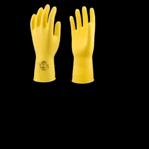 DPL NOV 35 FLOCK LINED NATURAL RUBBER GLOVES CHEMICAL