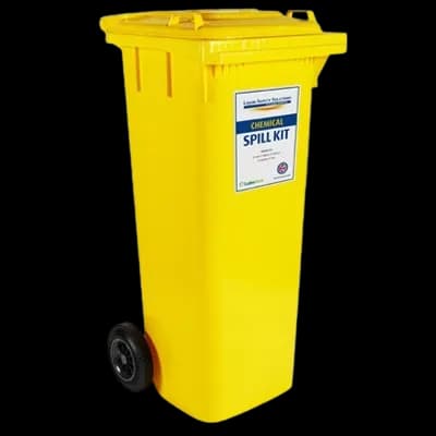 POLLSORB CHEMICAL SPILL KIT 2 WHEEL BIN WITH HINGED LID PSSK120C