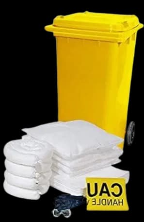 Oil & Fuel Spill Kit Two Wheel Bin with Hinged Lid – PSSK120O